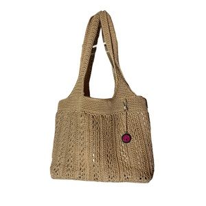 The Sak tan crochet purse